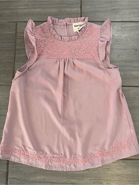 Savannah Pink Embroidered Ruffle Yoke Camisole
